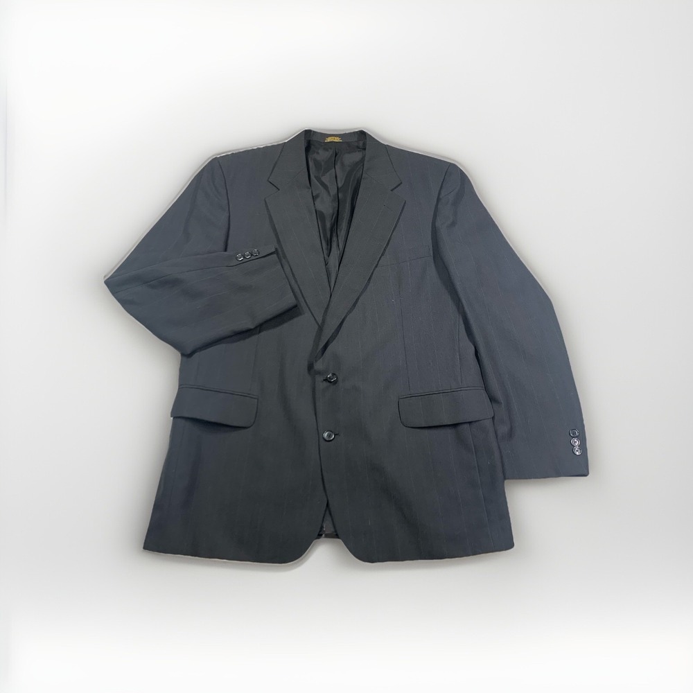 TOWNCRAFT Men's Size 46L Dark Gray Sport Coat‎ Blazer Suit Jacket Wool Blend
